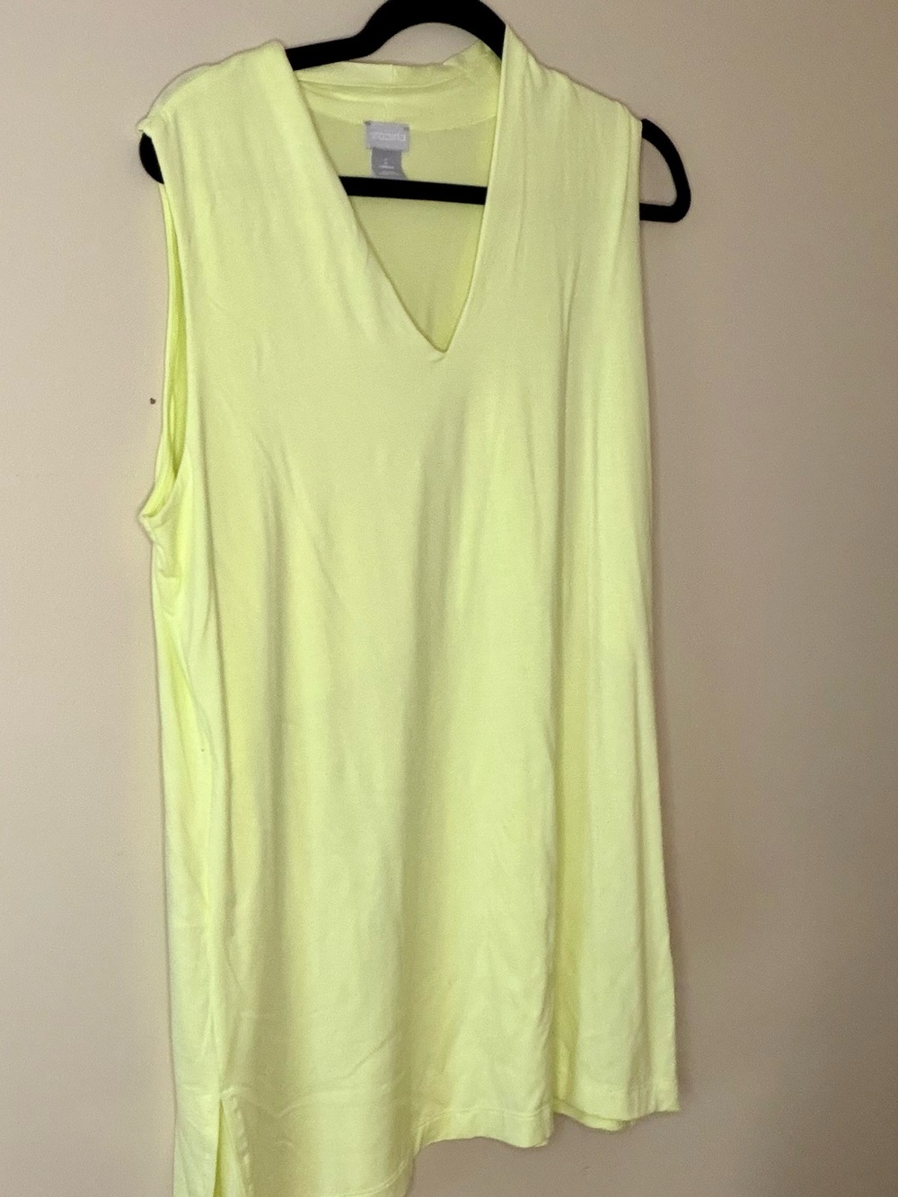 Chico's Neon Yellow V-Neck Sleeveless Tunic